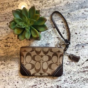Coach signature wristlet